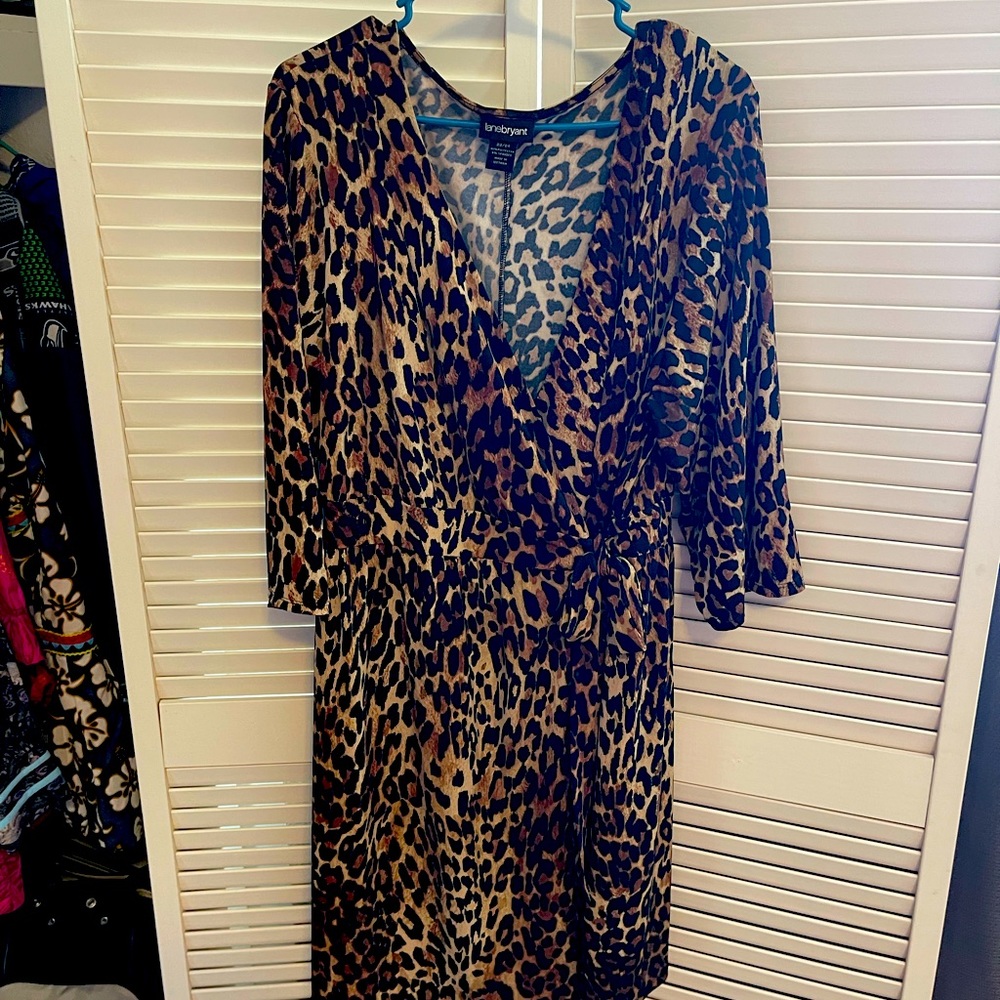Beautiful leopard print faux wrap dress